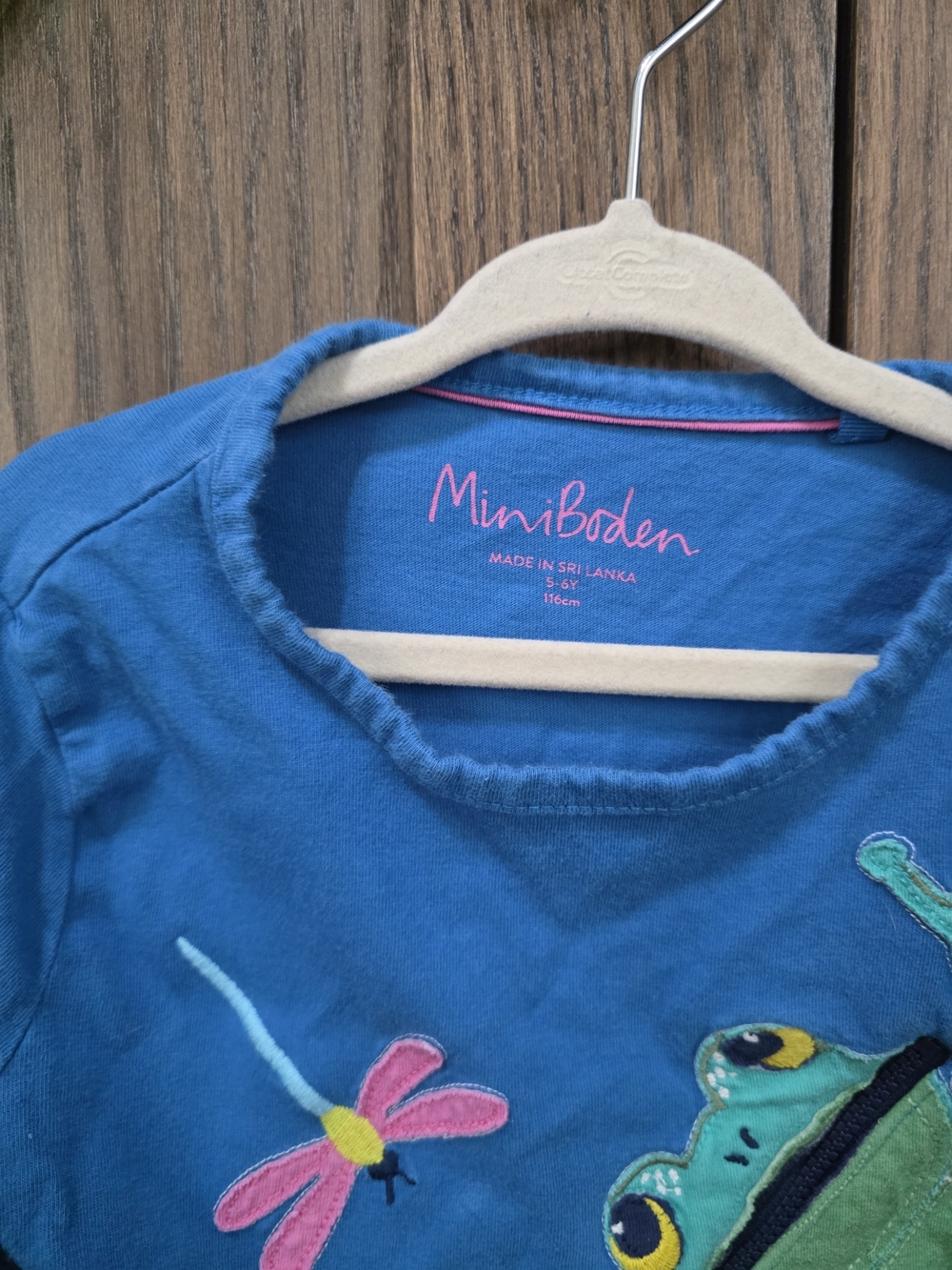 Mini Boden Blue Frog Appliqué Long-Sleeve Top for Kids - Picture 2 of 2
